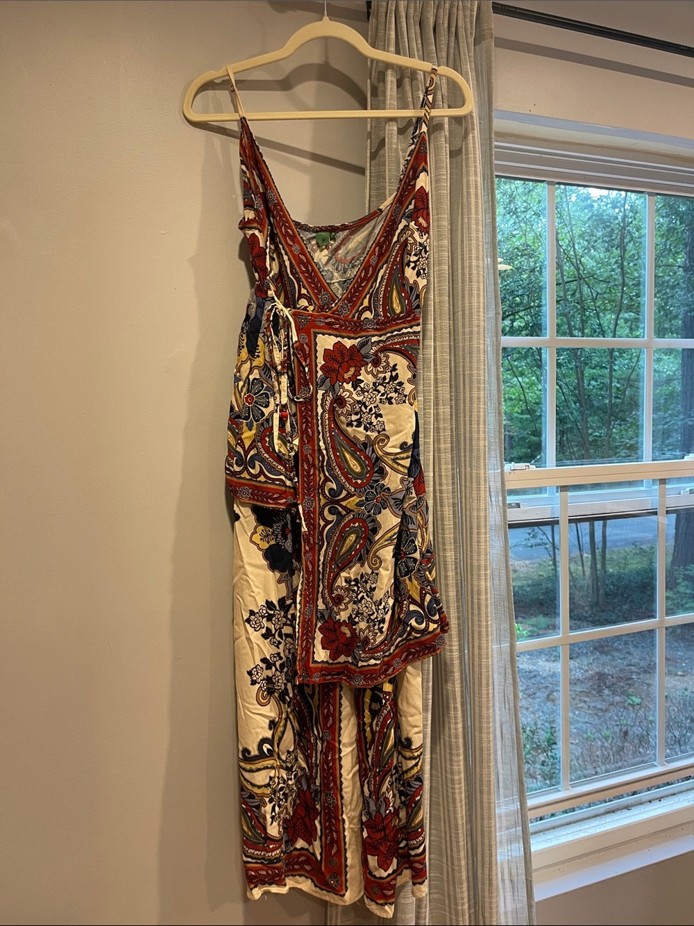 FARM Rio Paisley Floral Maxi Dress in Cream, Red, Navy, Green